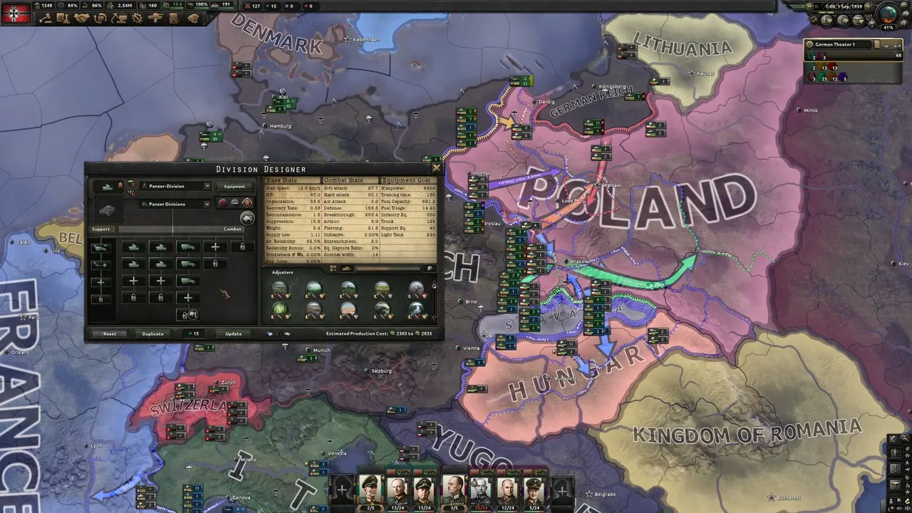 Mapa de operações militares em Hearts of Iron IV