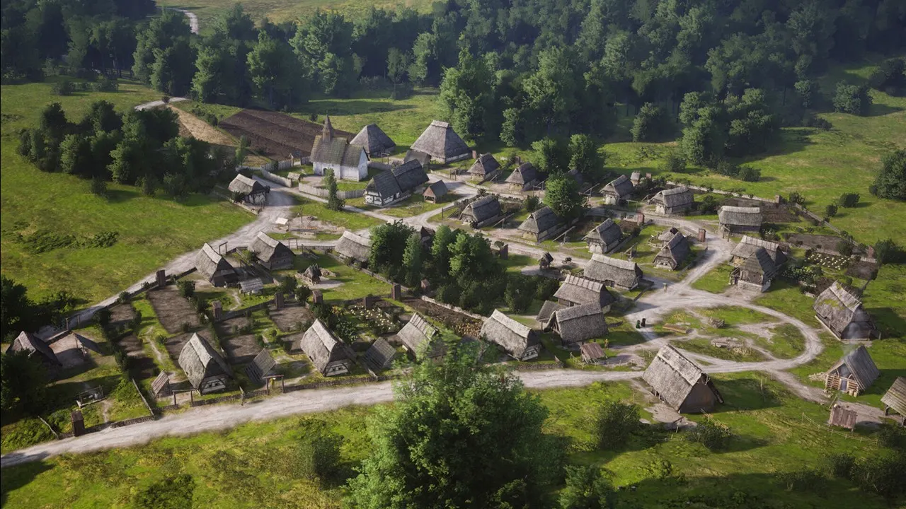 Aldeia medieval em Manor Lords